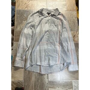 Alfani Mens Plaid Button Down Shirt Long Sleeve Casual Lightweight‎ XXL Cotton